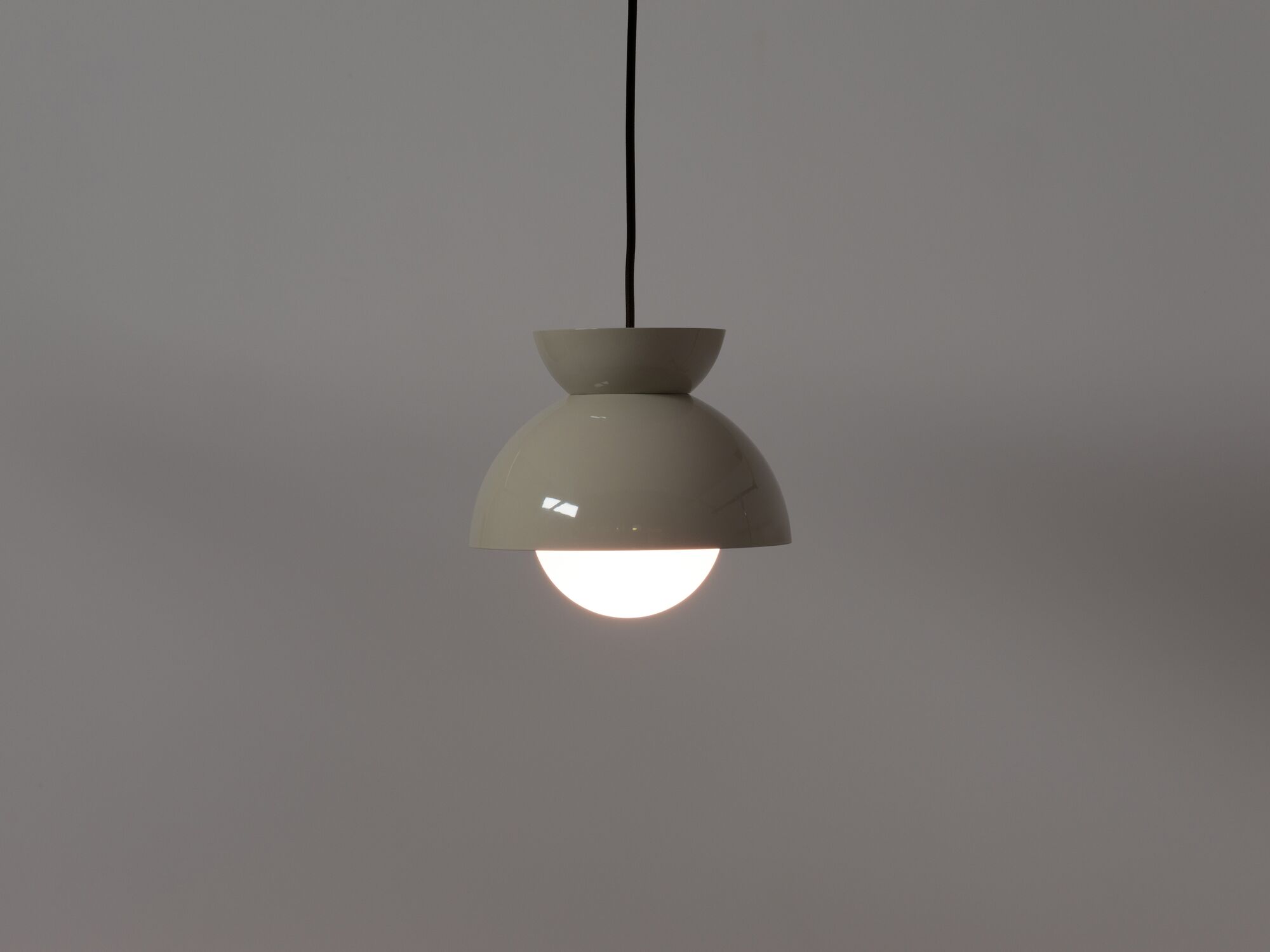 Light on modern grey pendant lamp
